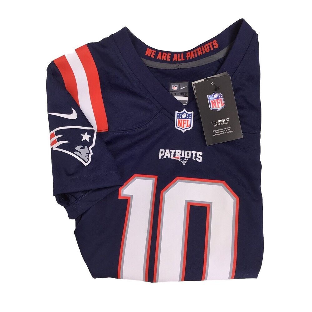 Nike On Field NFL Mac Jones New England‎ Patriots Jersey Blue Women's Size Large